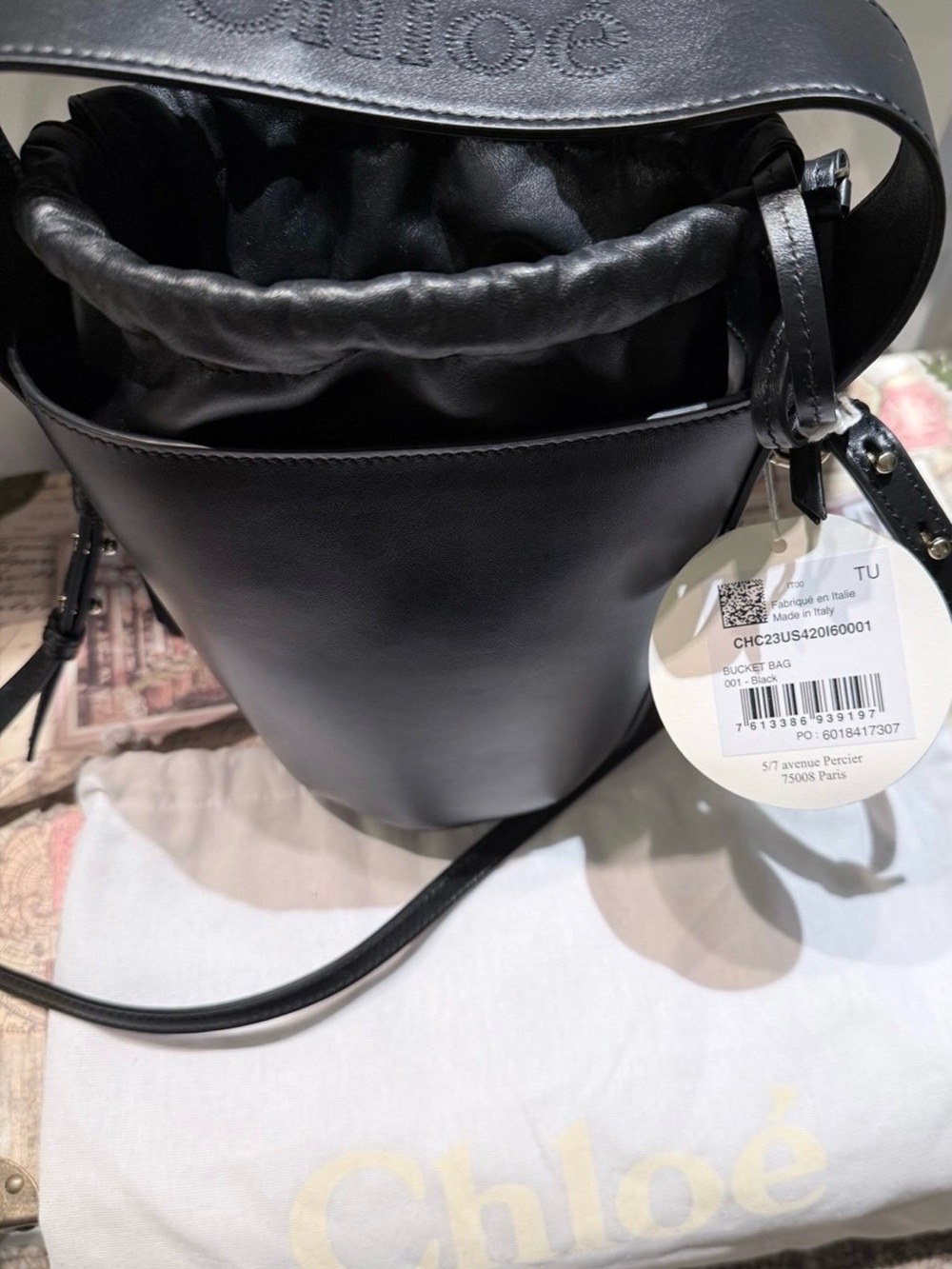 Chloé Black Leather Bucket Bag - Picture 5 of 8